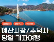 [새마을호+서해금빛열차] 수덕사★예산시장★예당호 출렁다리 당일기차여행-2명부터(택시관광)