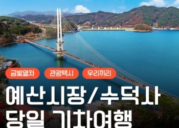[새마을호+서해금빛열차] 수덕사★예산시장★예당호 출렁다리 당일기차여행-2명부터(택시관광)